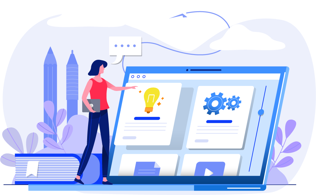 Online learning platform illustration